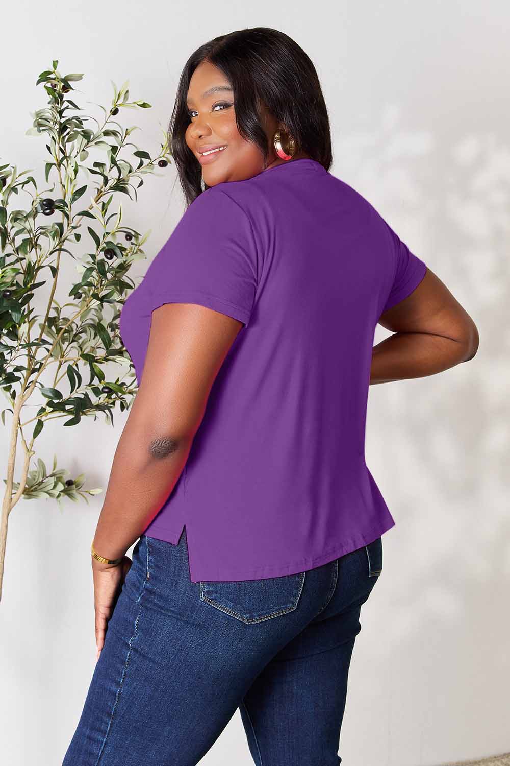 Basic Bae Full Size Round Neck Short Sleeve T - Shirt - Shirt - Dusty Pink - Bella Bourget