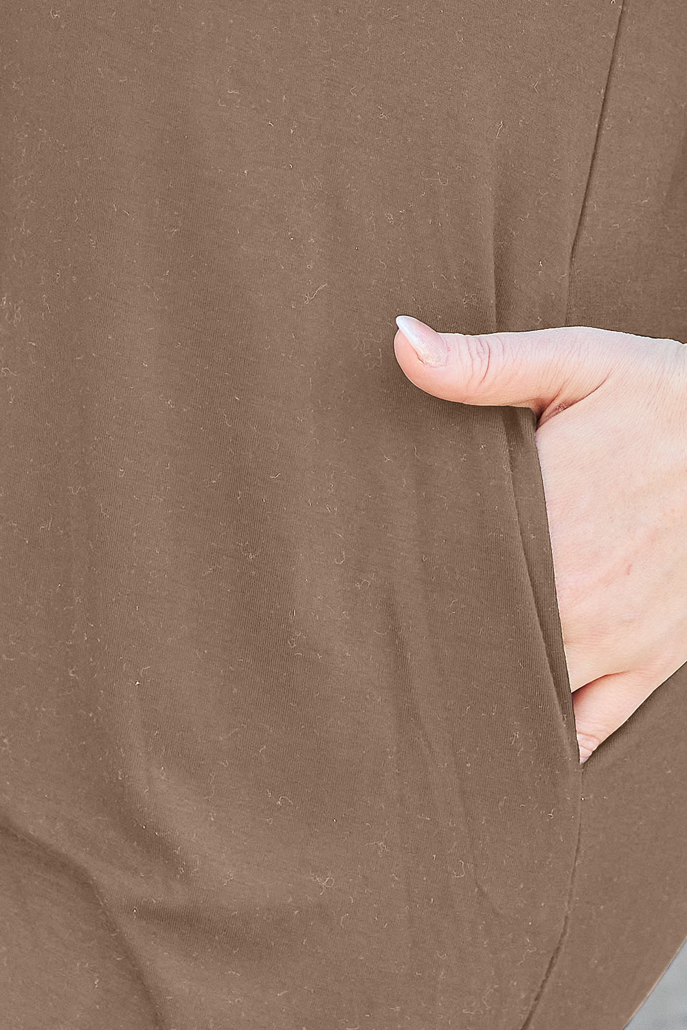 Basic Bae Full Size Round Neck Short Sleeve T - Shirt Dress with Pockets - Dress - Camel - Bella Bourget