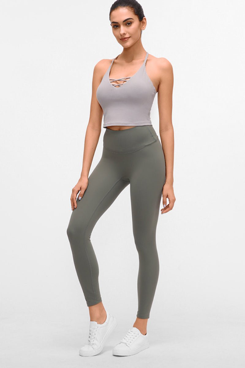 Basic Full Length Active Leggings - Leggings - Olive - Bella Bourget