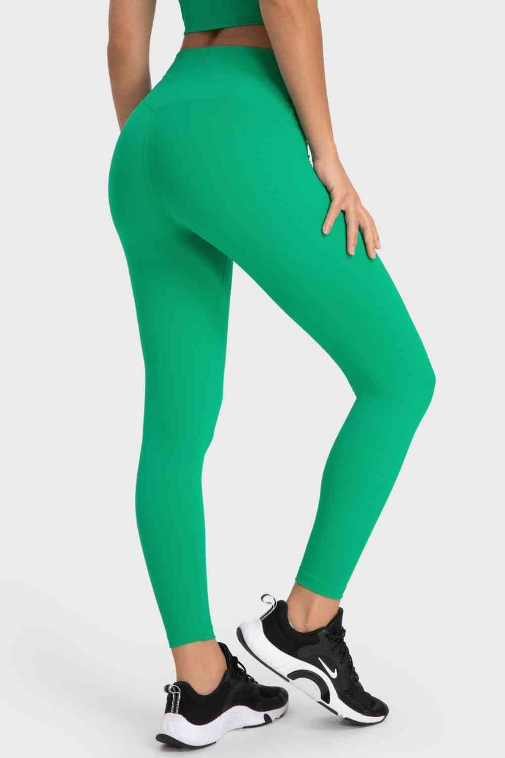 Basic Full Length Active Leggings - Leggings - Mid Green - Bella Bourget