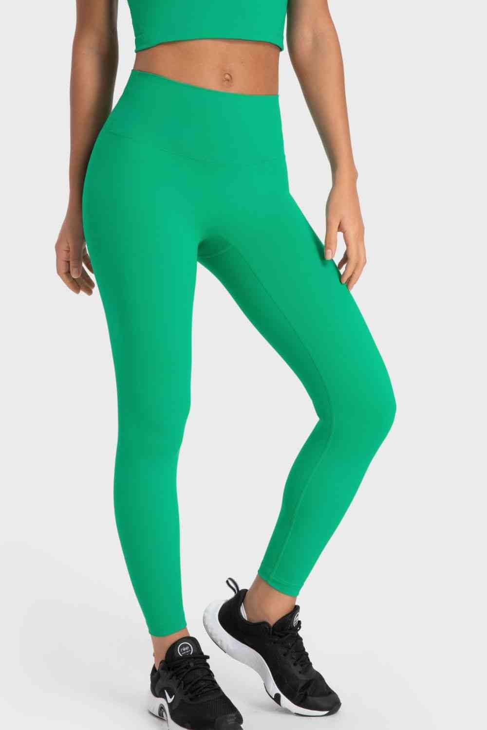 Basic Full Length Active Leggings - Leggings - Mid Green - Bella Bourget