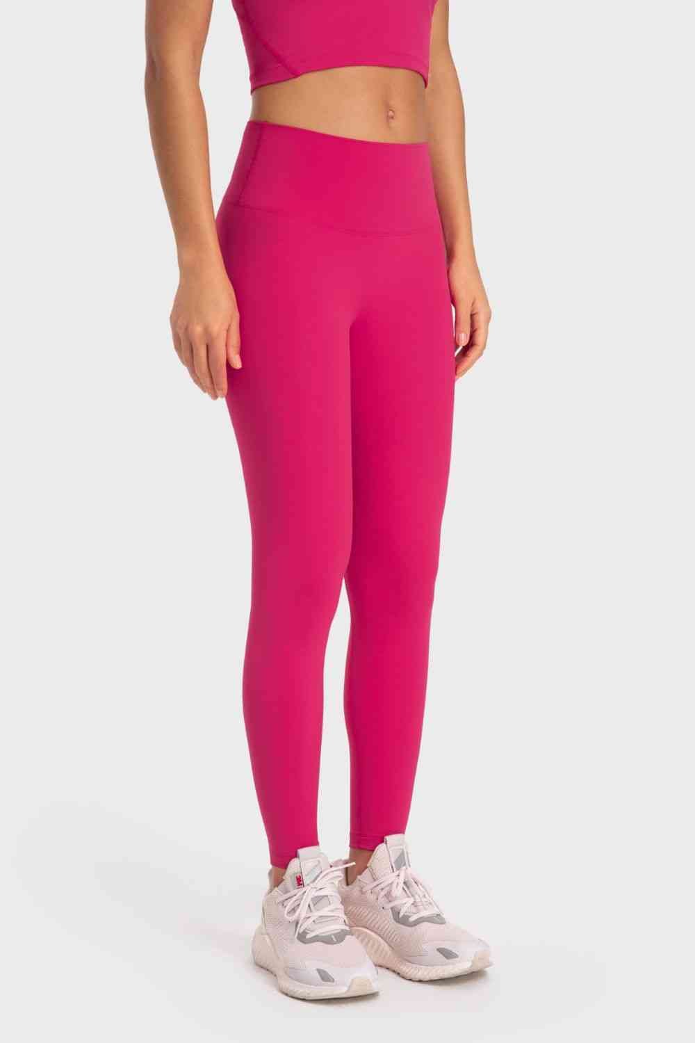 Basic Full Length Active Leggings - Leggings - Hot Pink - Bella Bourget