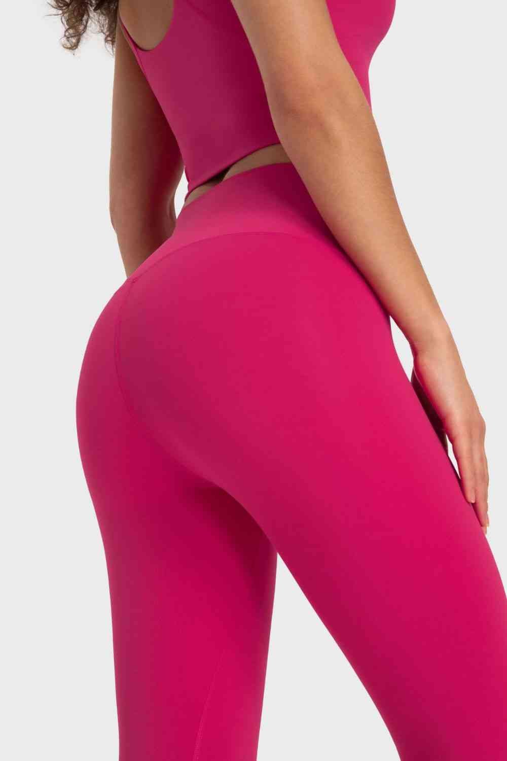 Basic Full Length Active Leggings - Leggings - Hot Pink - Bella Bourget