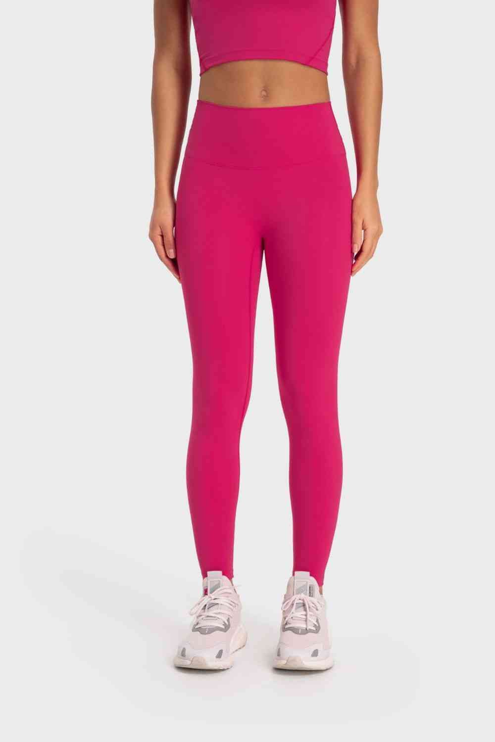 Basic Full Length Active Leggings - Leggings - Hot Pink - Bella Bourget