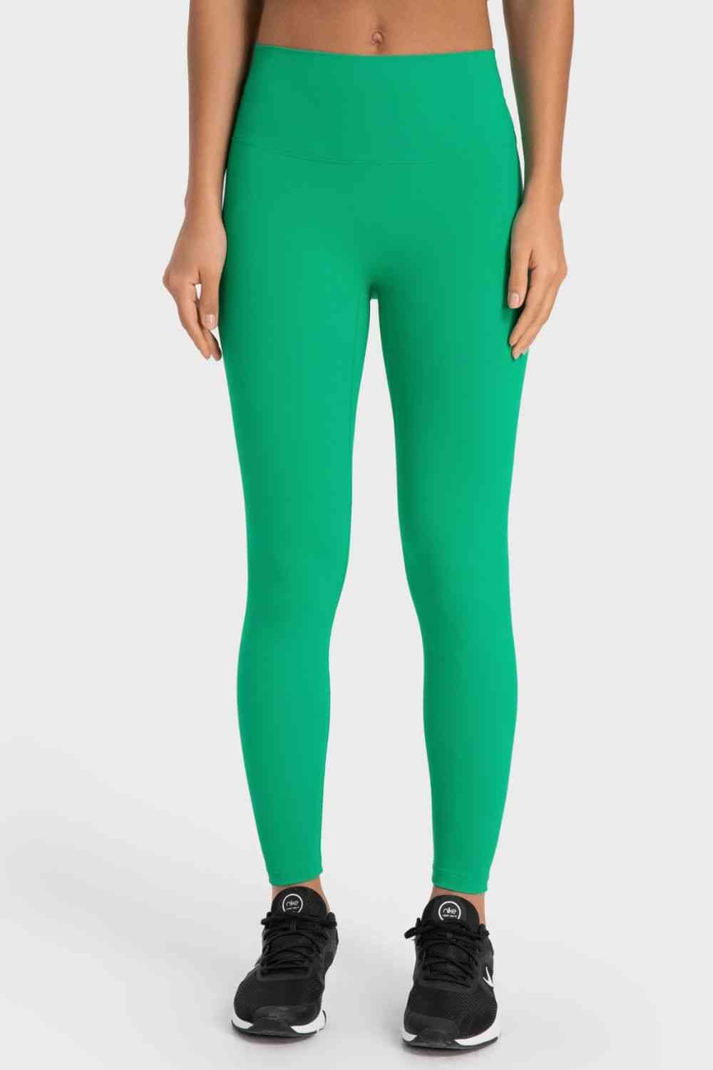 Basic Full Length Active Leggings - Leggings - Mid Green - Bella Bourget