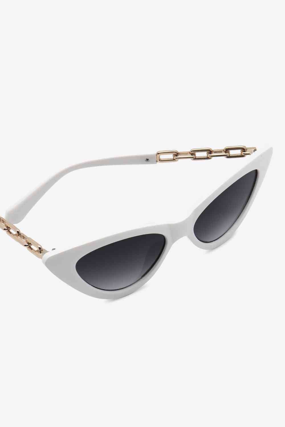 Chain Detail Cat - Eye Sunglasses - sunglasses - Light Gray - Bella Bourget