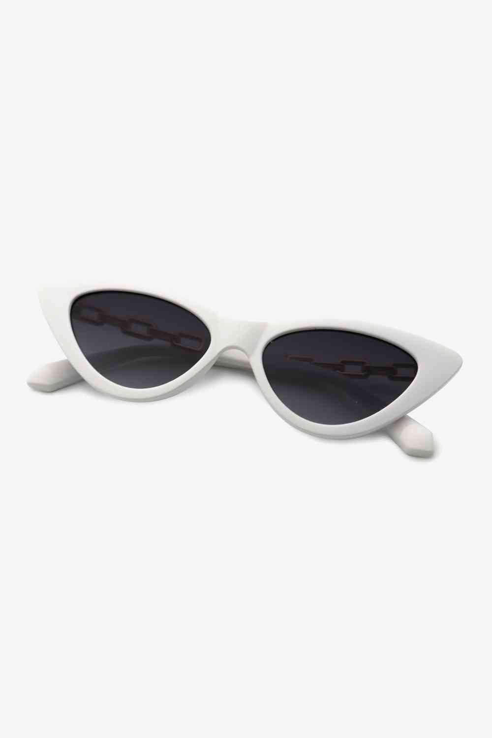 Chain Detail Cat - Eye Sunglasses - sunglasses - Light Gray - Bella Bourget