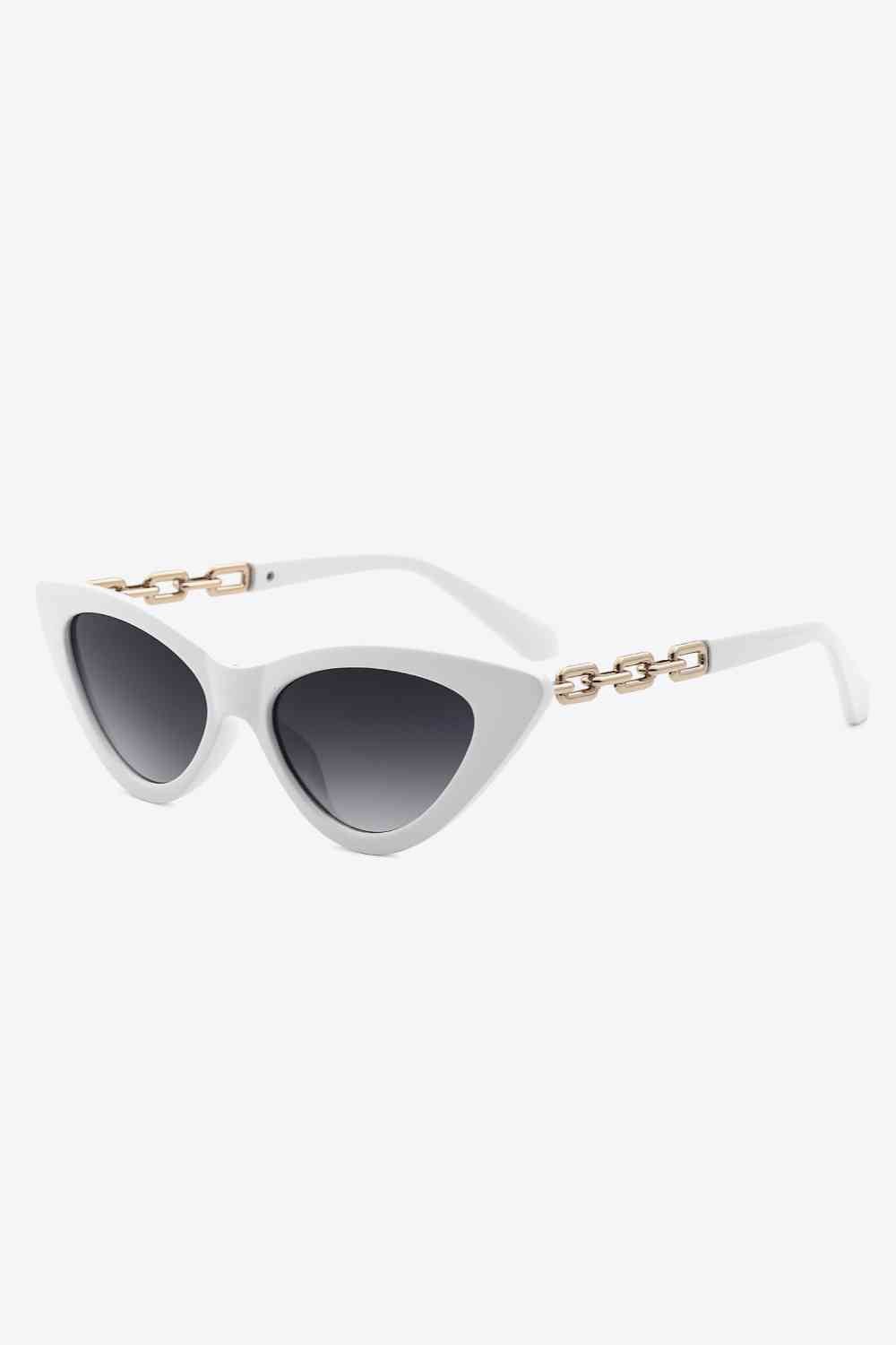 Chain Detail Cat - Eye Sunglasses - sunglasses - Light Gray - Bella Bourget