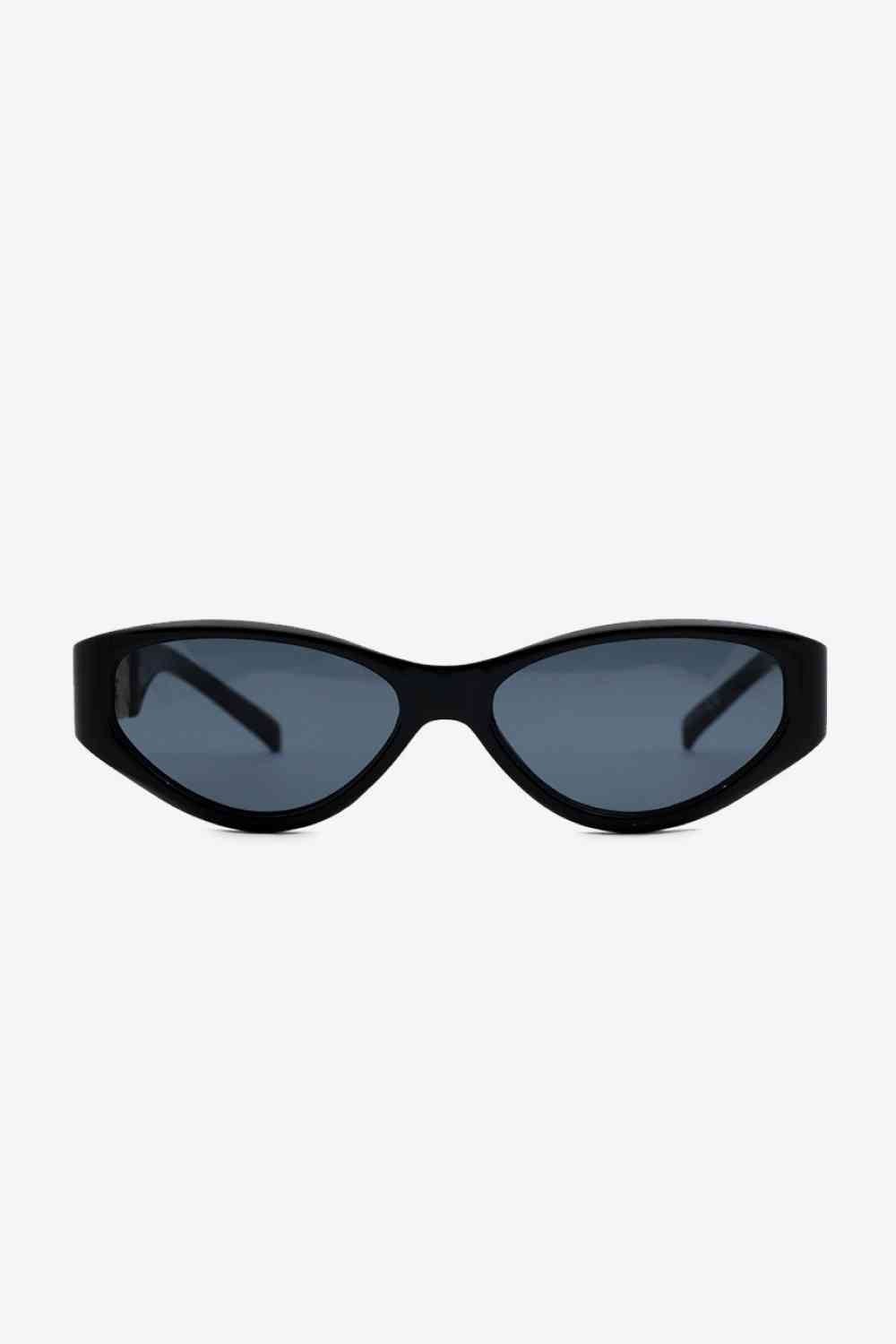 Chain Detail Temple Cat Eye Sunglasses - sunglasses - Black - Bella Bourget