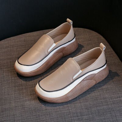 Chunky Slip - On Shoes - shoes - Khaki - Bella Bourget