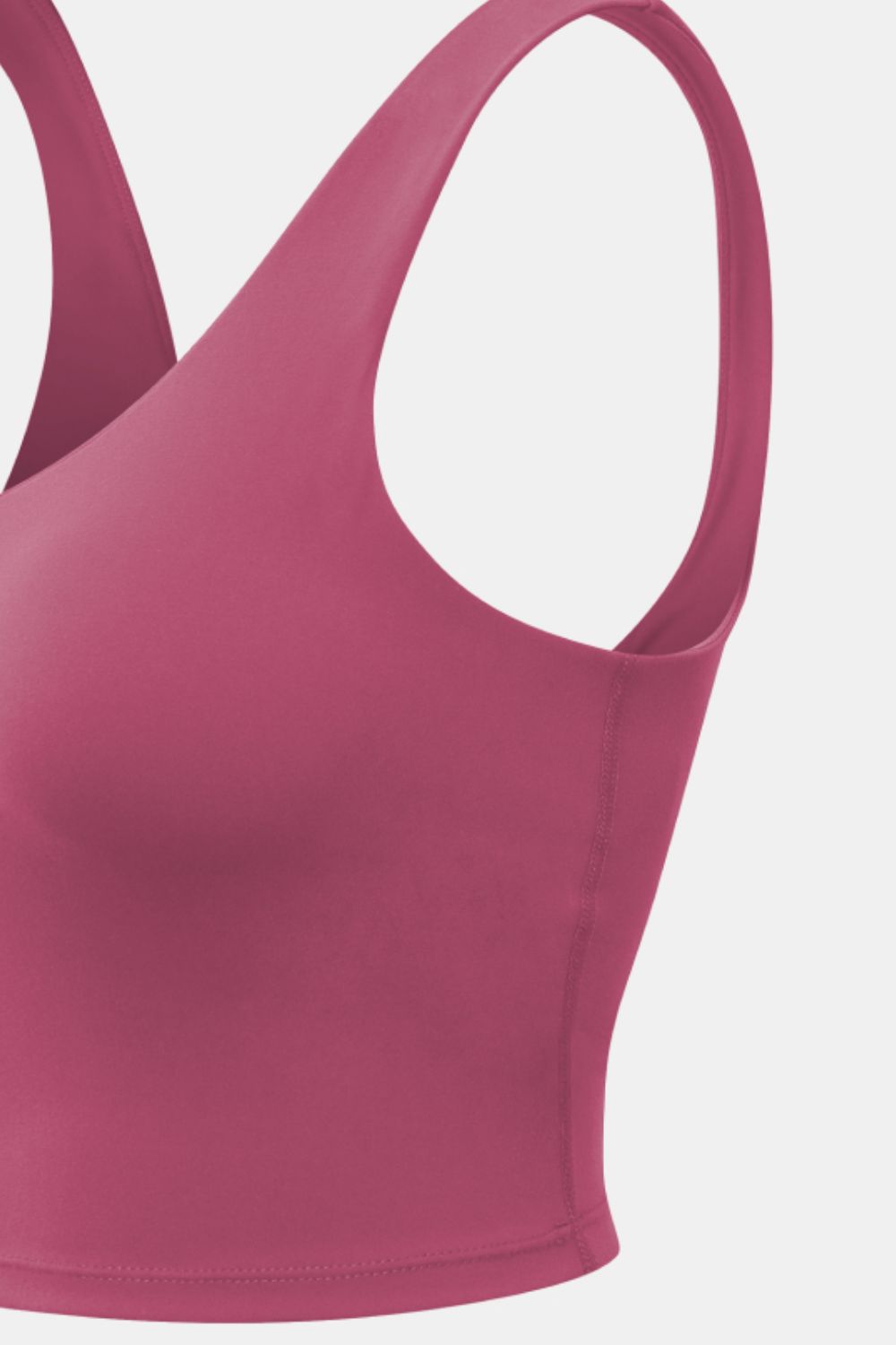 Cropped Scoop Neck Active Tank Top - Active Top - Deep Rose - Bella Bourget