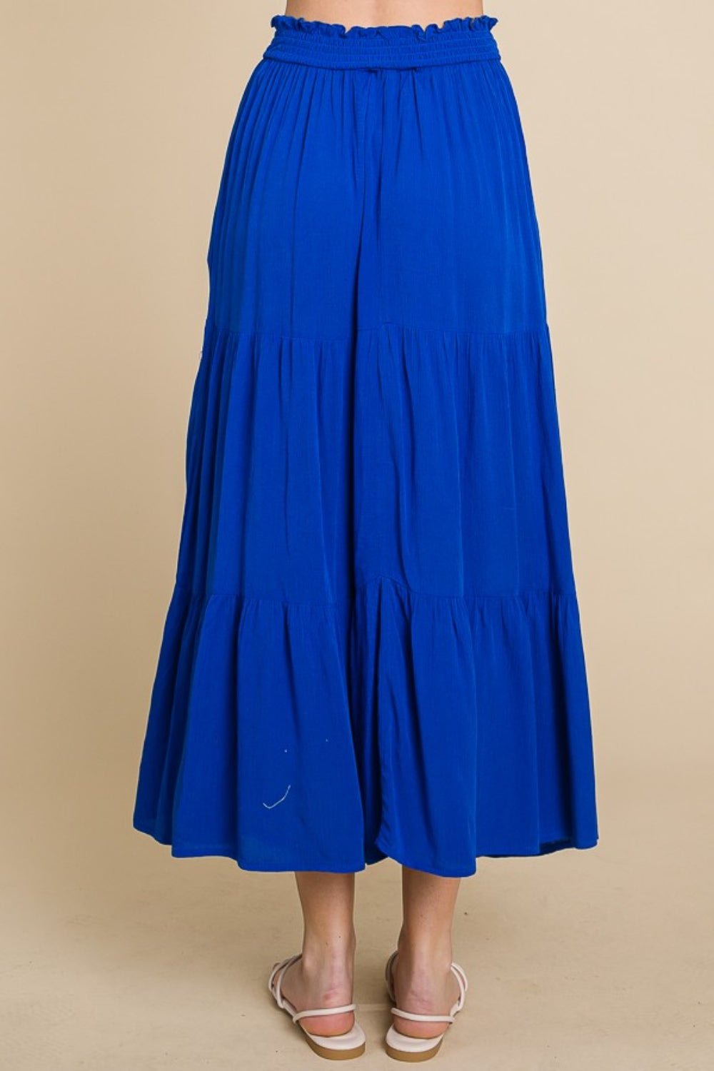 Culture Code Full Size Frill Ruched Midi Skirt - Skirt - ROYAL - Bella Bourget