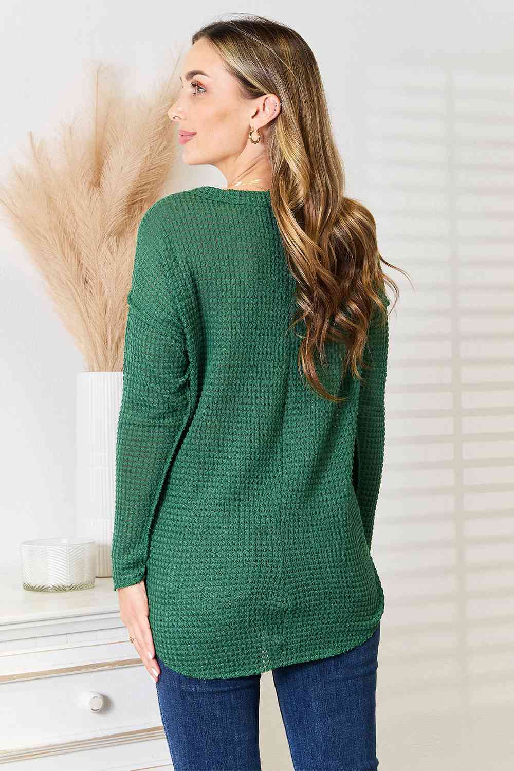 Culture Code Full Size Scoop Neck Patch Pocket Top - Full Size Sweater - Green - Bella Bourget