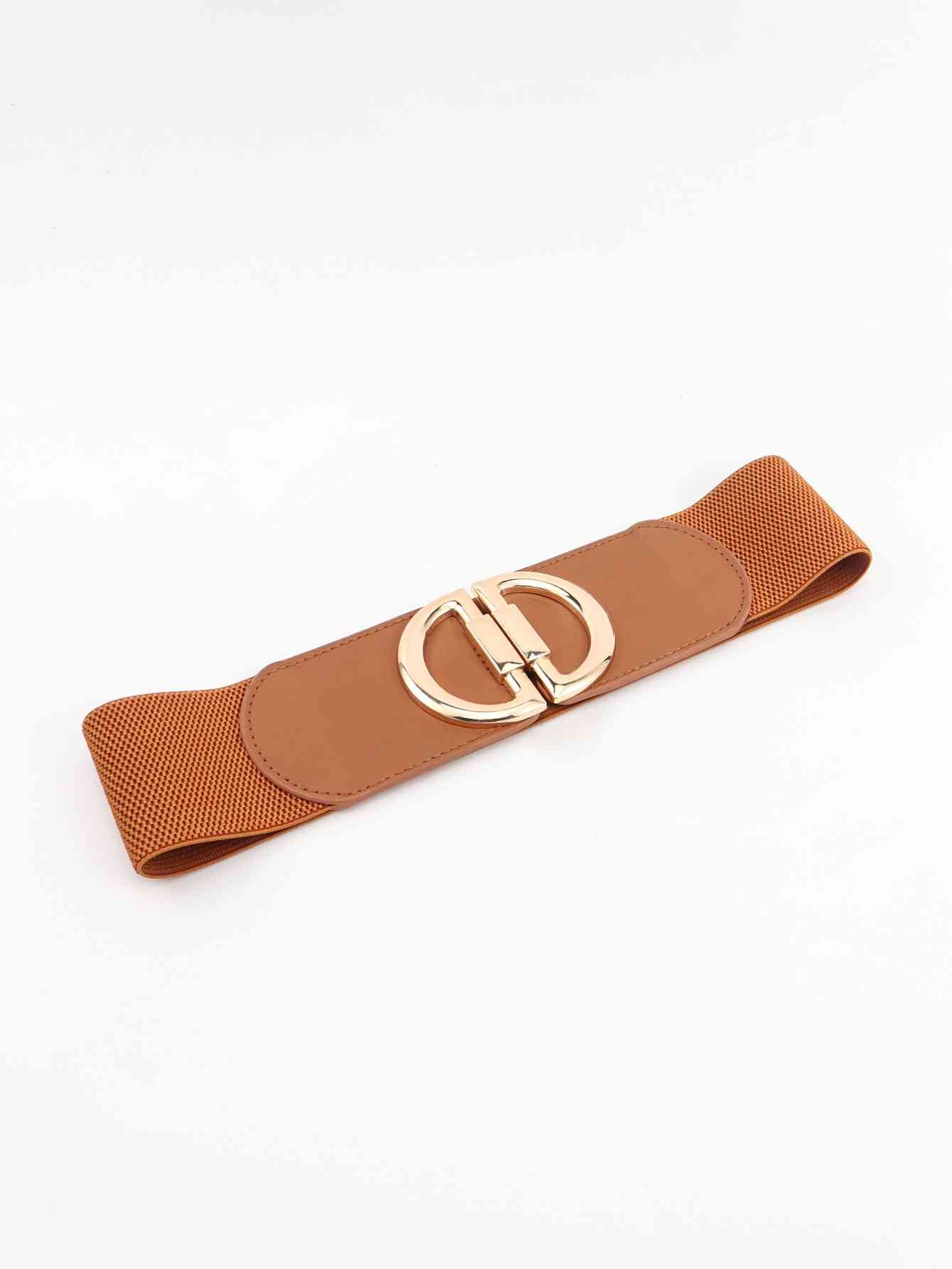 D Buckle Elastic Belt - belt - Ochre - Bella Bourget