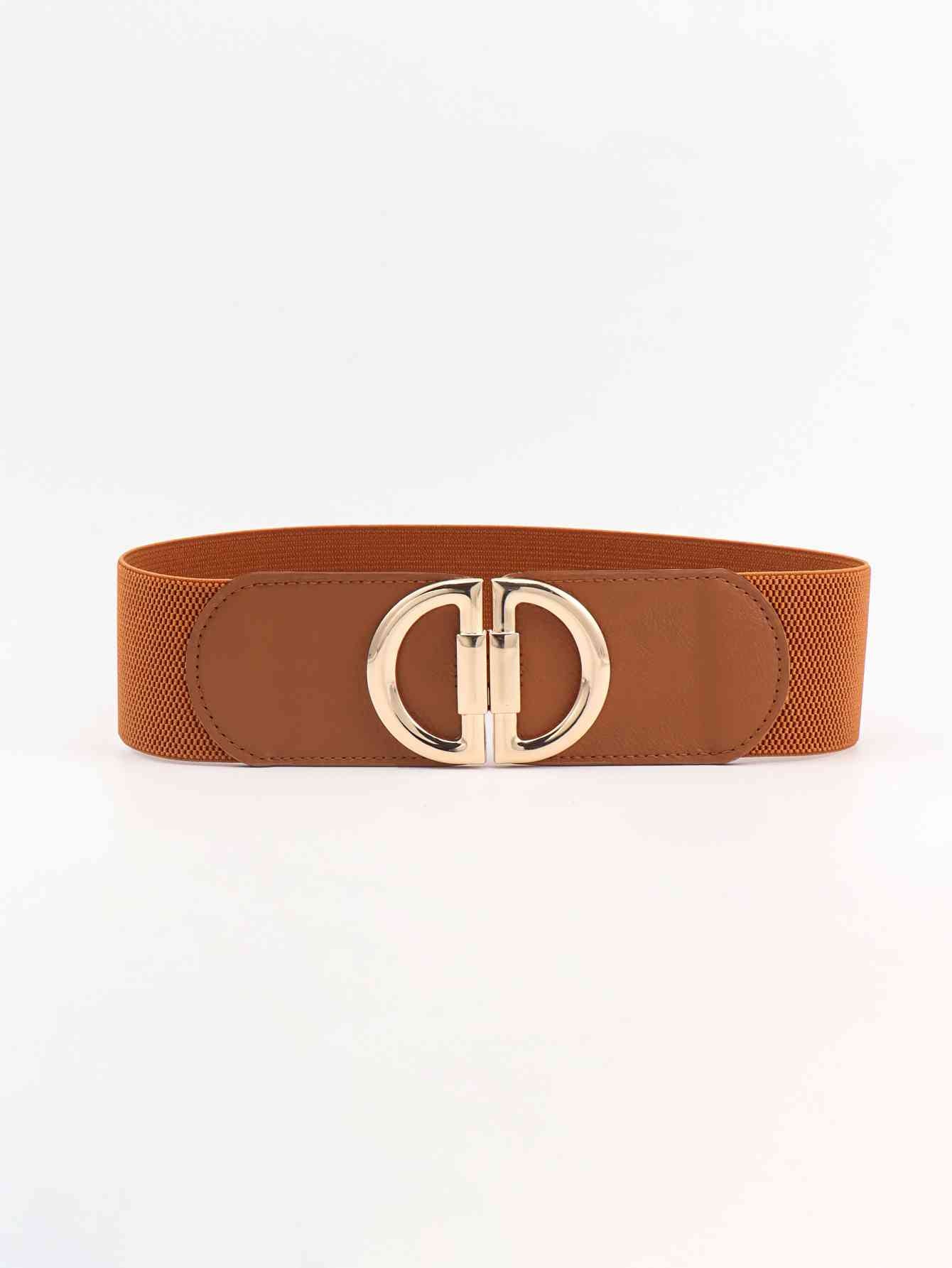 D Buckle Elastic Belt - belt - Ochre - Bella Bourget