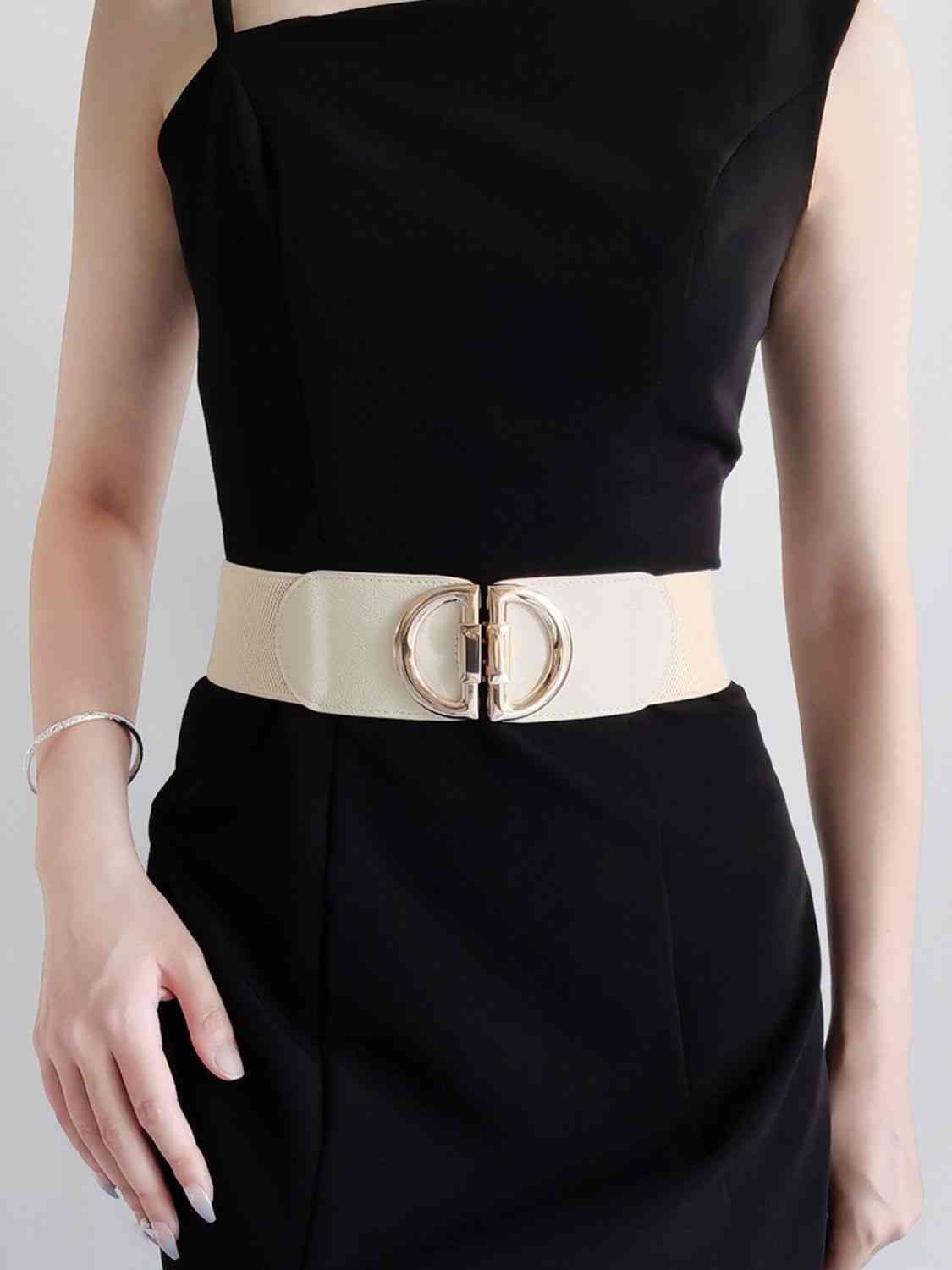 D Buckle Elastic Belt - belt - Ochre - Bella Bourget