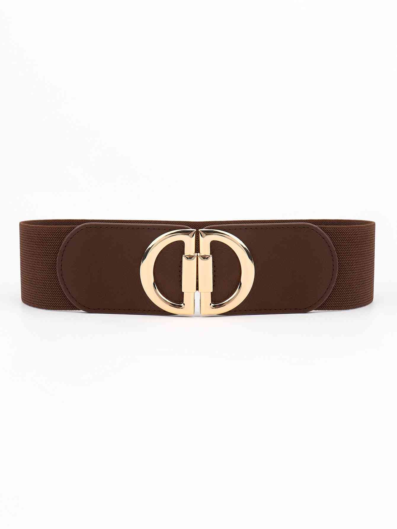 D Buckle Elastic Belt - belt - Chestnut - Bella Bourget