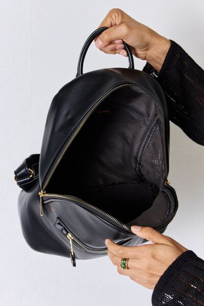 David Jones Faux Leather Backpack - bag - Black - Bella Bourget