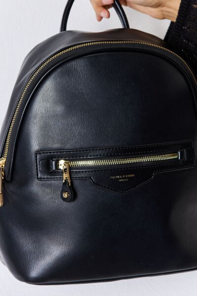 David Jones Faux Leather Backpack - bag - Black - Bella Bourget