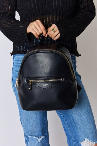 David Jones Faux Leather Backpack - bag - Black - Bella Bourget