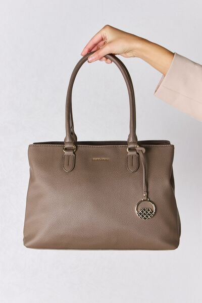 David Jones Structured Leather Handbag - bag - TAUPE - Bella Bourget