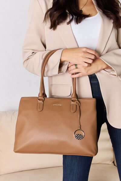 David Jones Structured Leather Handbag - bag - BROWN - Bella Bourget