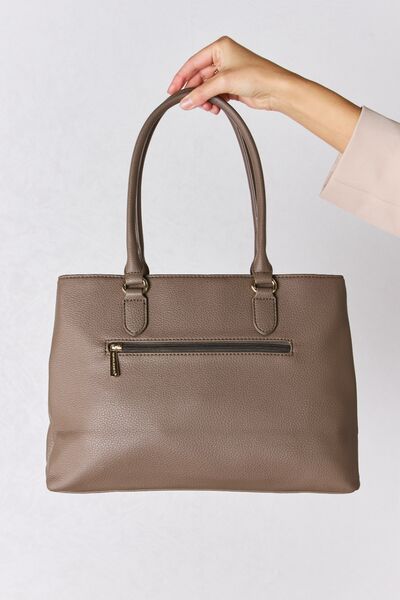 David Jones Structured Leather Handbag - bag - TAUPE - Bella Bourget