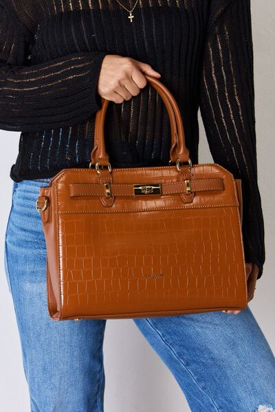 David Jones Texture Faux Leather Handbag - bag - Brown - Bella Bourget