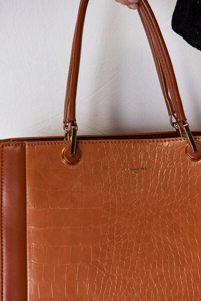 David Jones Texture PU Leather Handbag - bag - COGNAC - Bella Bourget