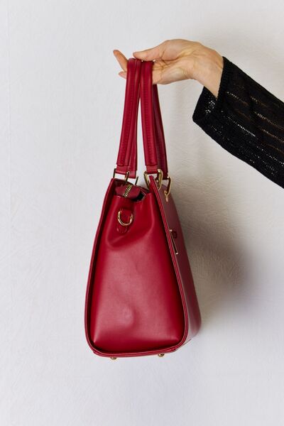 David Jones Texture PU Leather Handbag - bag - DARK RED - Bella Bourget