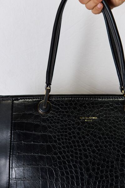 David Jones Texture PU Leather Handbag - bag - BLACK - Bella Bourget