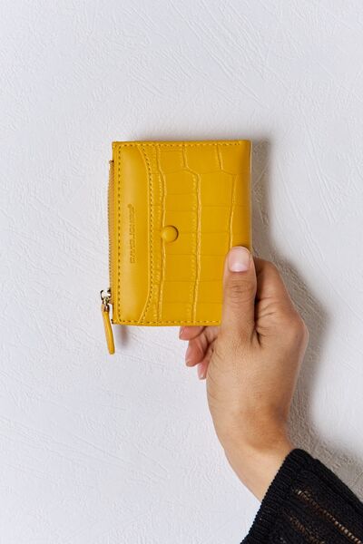 David Jones Texture PU Leather Mini Wallet - bag - YELLOW - Bella Bourget