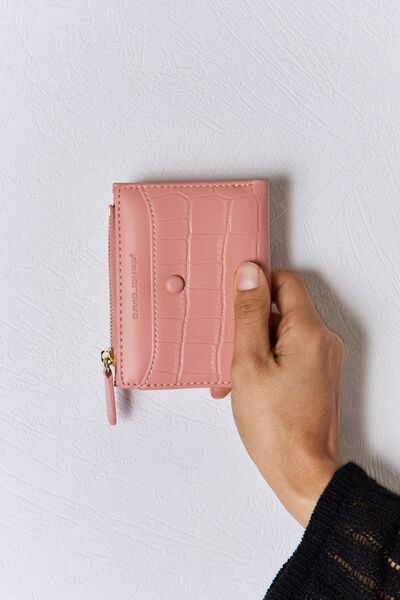 David Jones Texture PU Leather Mini Wallet - bag - PINK - Bella Bourget