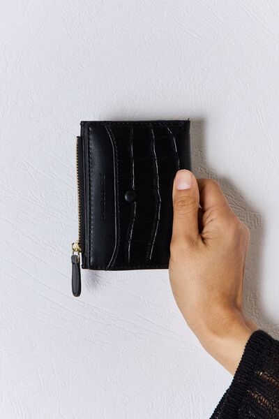 David Jones Texture PU Leather Mini Wallet - bag - BLACK - Bella Bourget