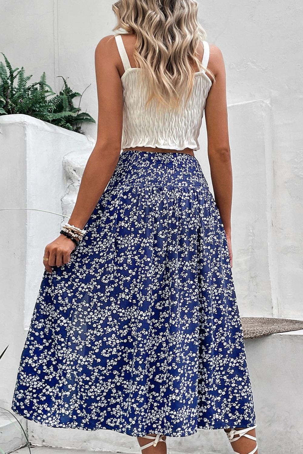 Ditsy Floral Slit High Waist Skirt - Skirt - Floral - Bella Bourget