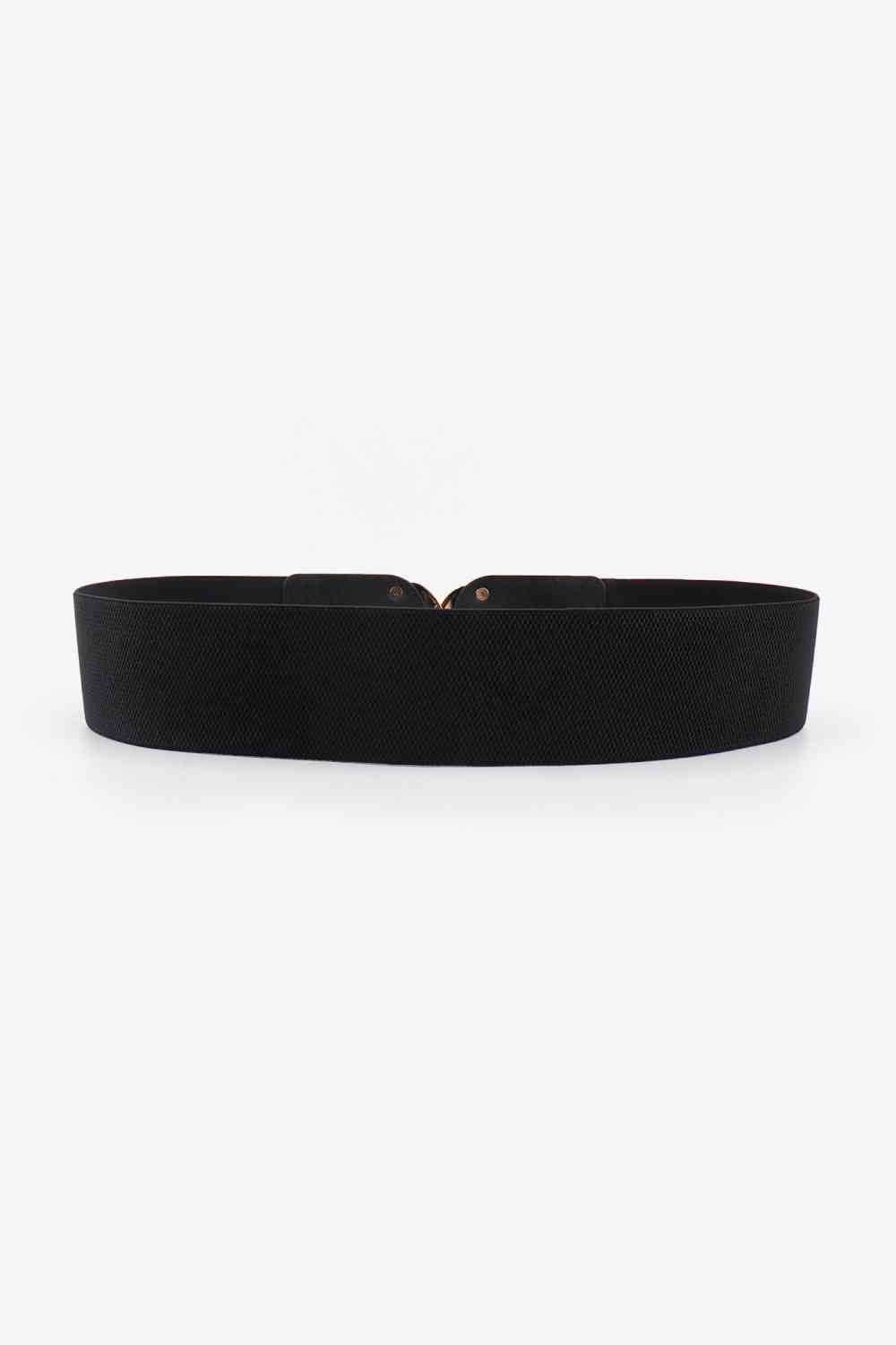 Double D Buckle Elastic Belt - belt - Black - Bella Bourget