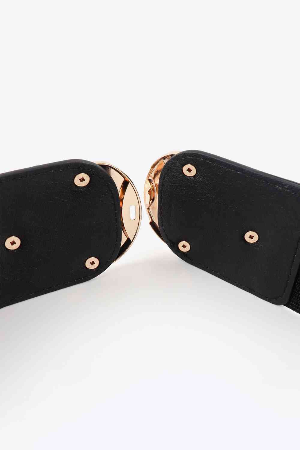 Double D Buckle Elastic Belt - belt - Black - Bella Bourget