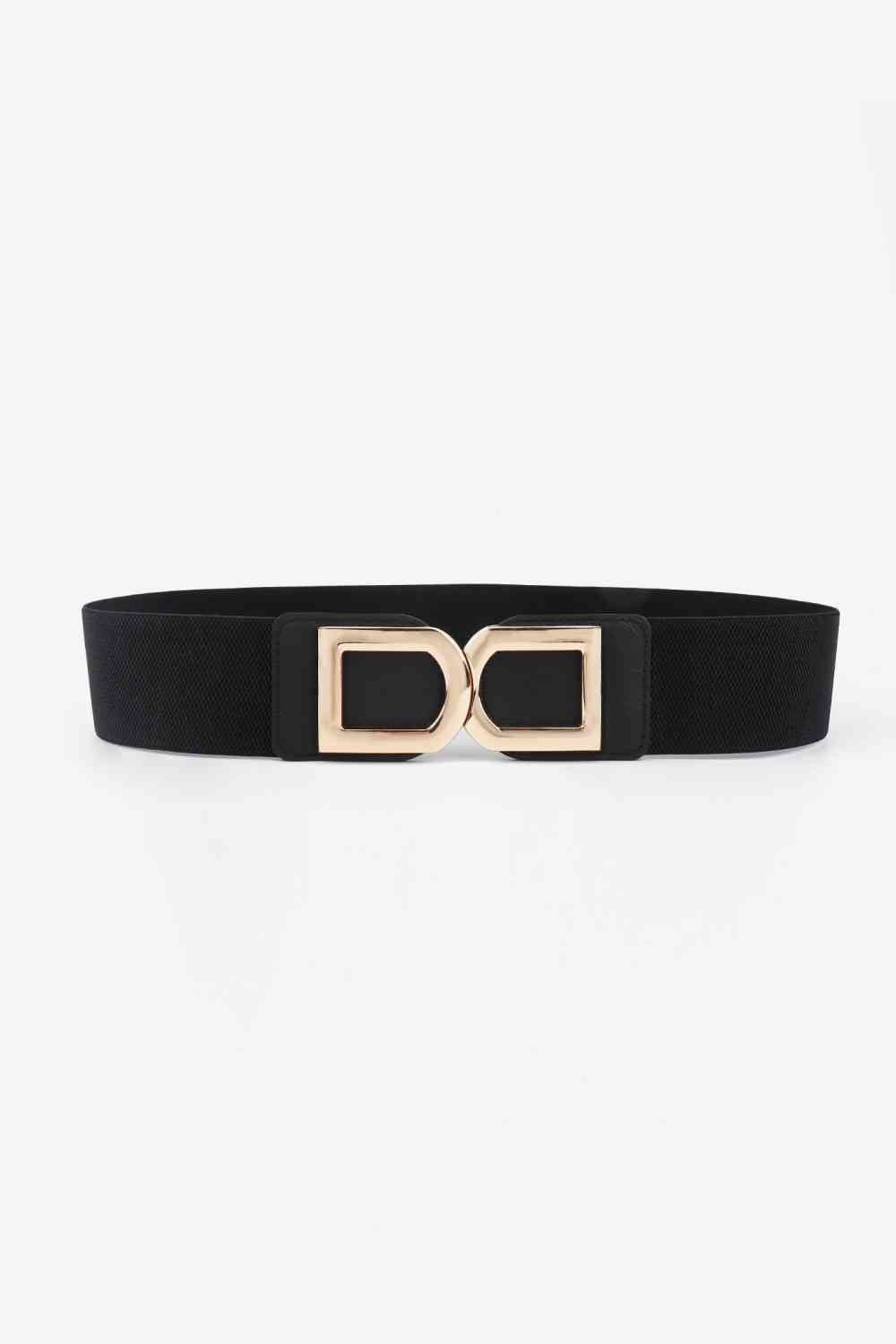 Double D Buckle Elastic Belt - belt - Black - Bella Bourget