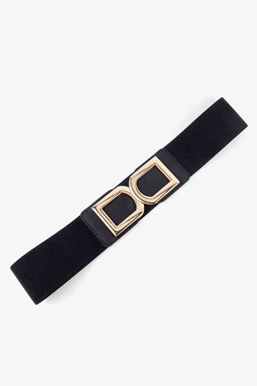 Double D Buckle Elastic Belt - belt - Black - Bella Bourget