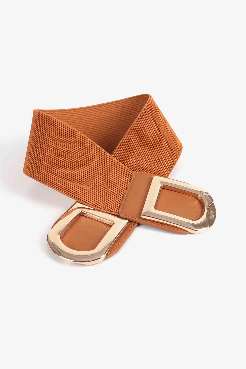 Double D Buckle Elastic Belt - belt - Caramel - Bella Bourget