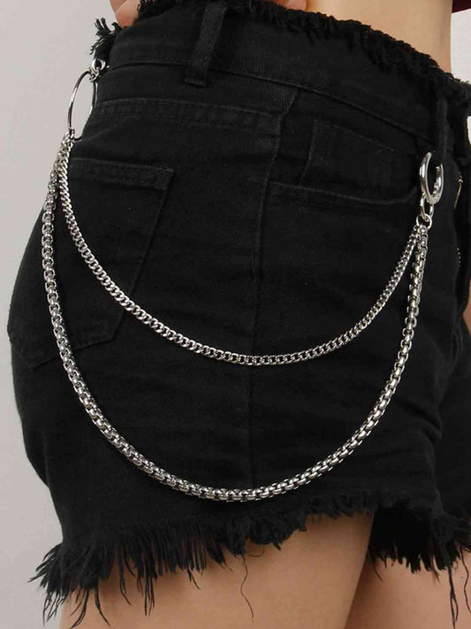 Double - Layered Chain Belt - belt - Silver - Bella Bourget