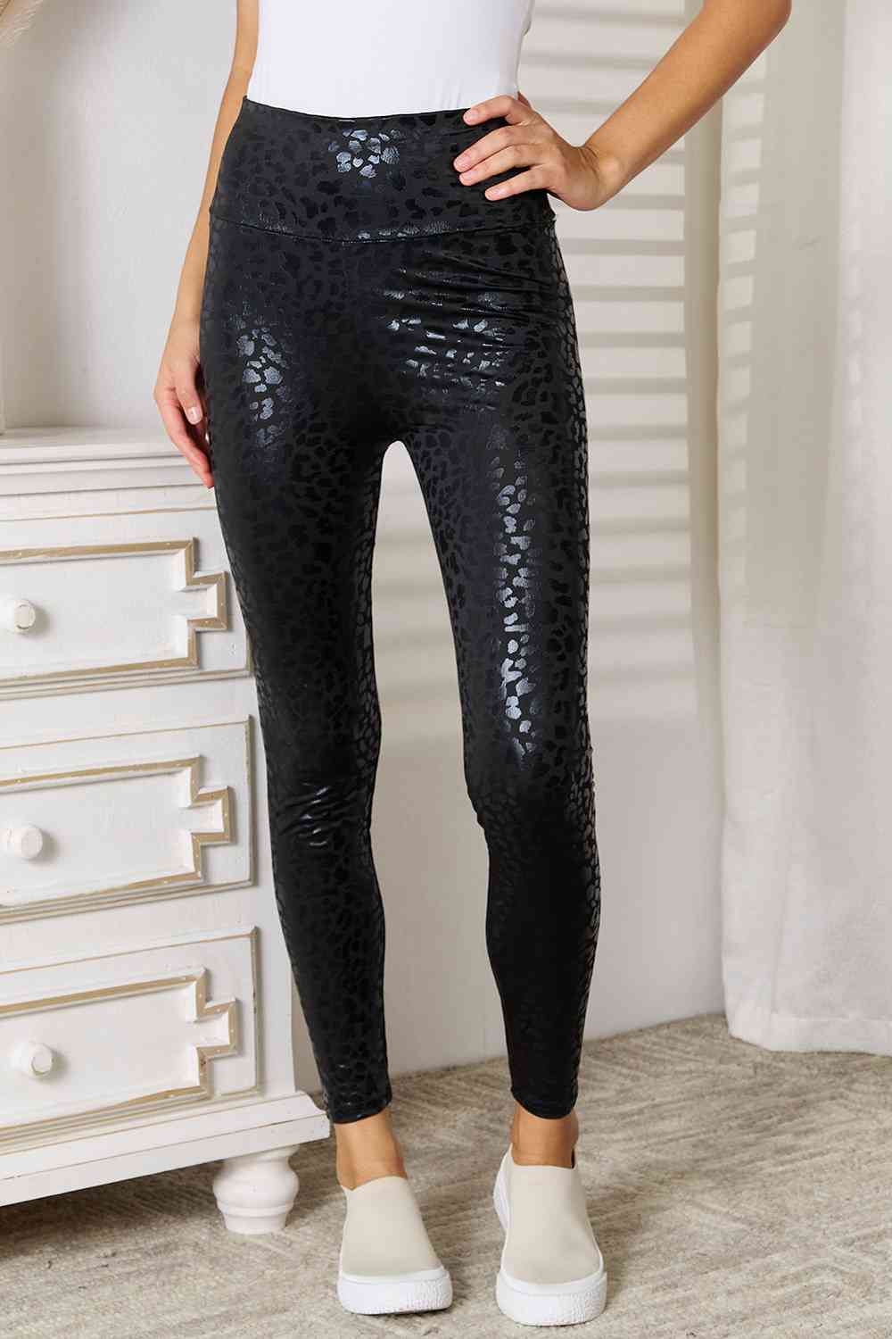 Double Take High Waist Leggings - Leggings - Black - Bella Bourget