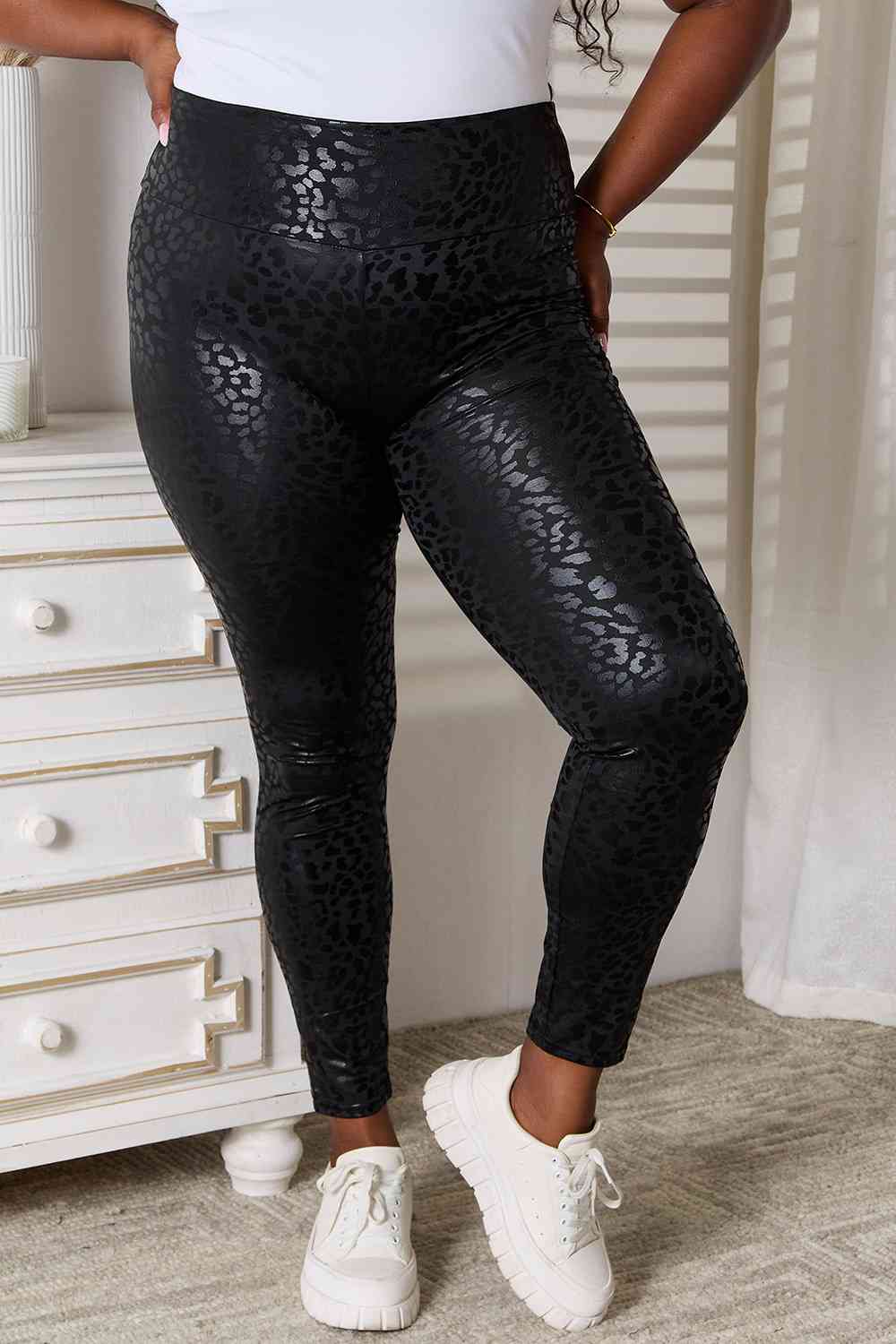 Double Take High Waist Leggings - Leggings - Black - Bella Bourget