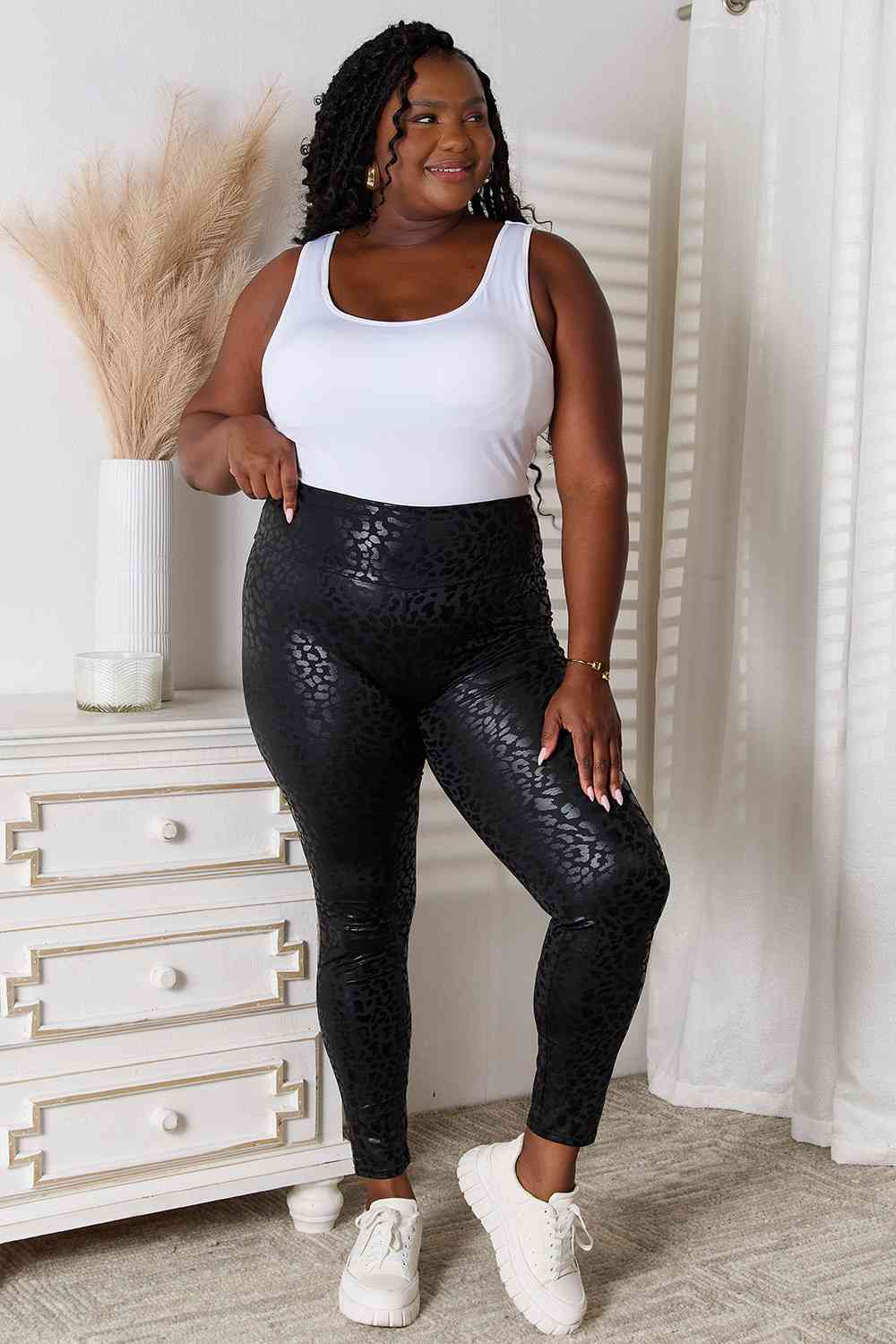 Double Take High Waist Leggings - Leggings - Black - Bella Bourget