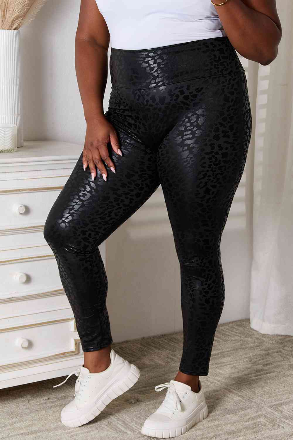 Double Take High Waist Leggings - Leggings - Black - Bella Bourget