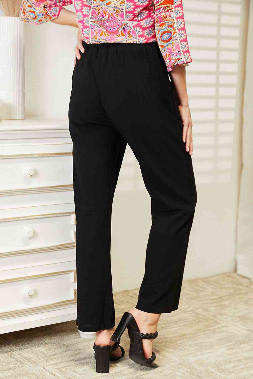 Double Take Pull - On Pants with Pockets - TikTok - Black - Bella Bourget