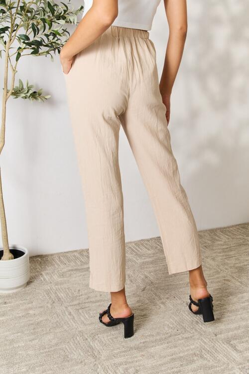 Double Take Pull - On Pants with Pockets - Pants - Khaki - Bella Bourget