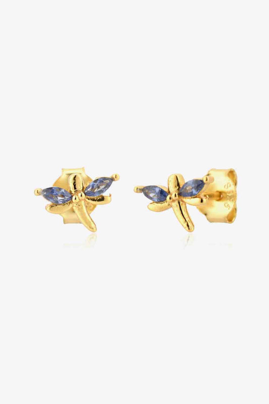 Dragonfly - Shaped Earrings - Earrings - Gold - Bella Bourget