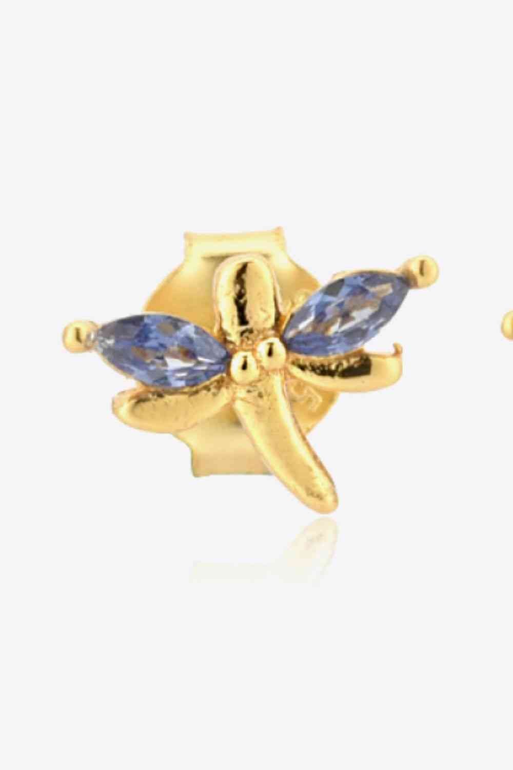 Dragonfly - Shaped Earrings - Earrings - Gold - Bella Bourget