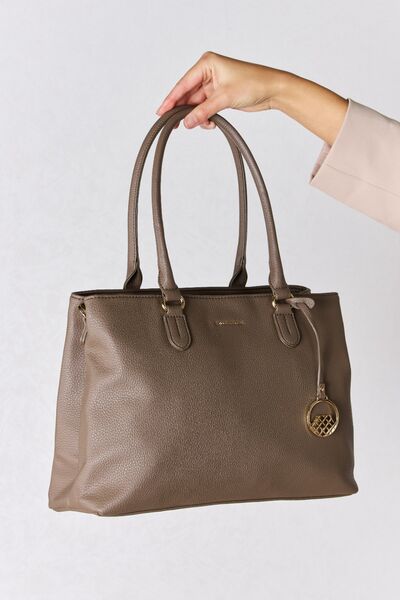 David Jones Structured Leather Handbag - bag - TAUPE - Bella Bourget